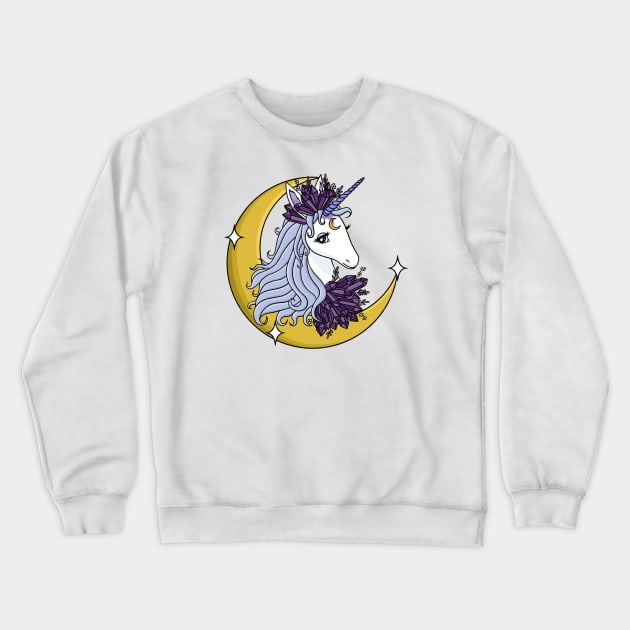 Crystal Unicorn Crewneck Sweatshirt by moonstruck crystals